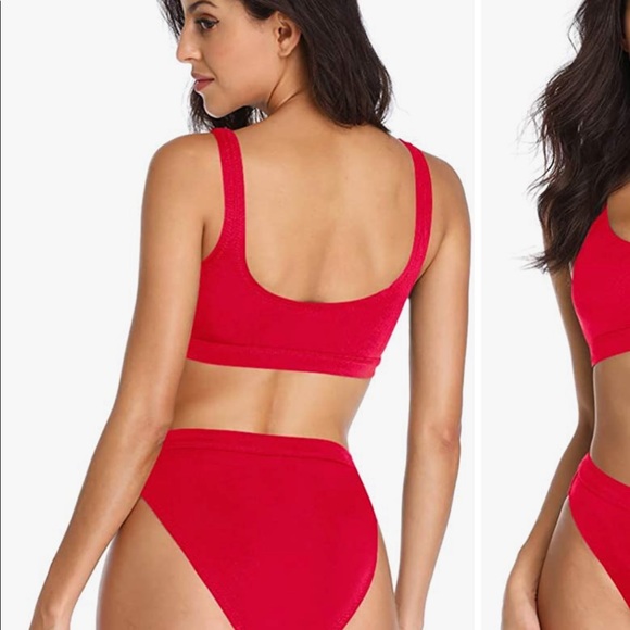 Two Pieces Bikini Set Swimsuit Sports Style - Picture 2 of 5